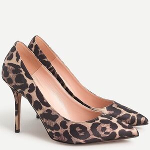 NWOT J Crew Stiletto pumps in leopard satin size 5 heels